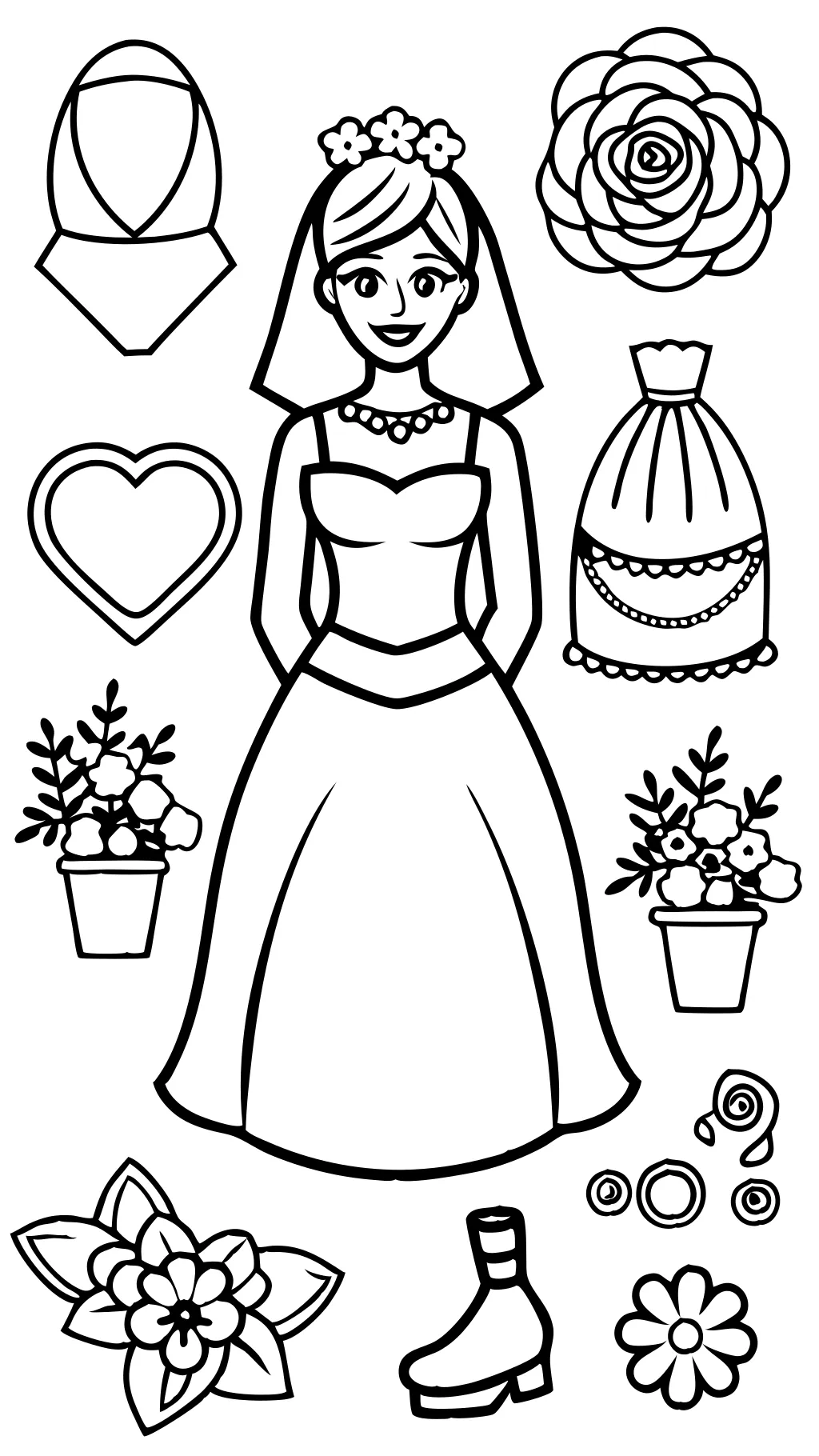 coloriages de la mariée